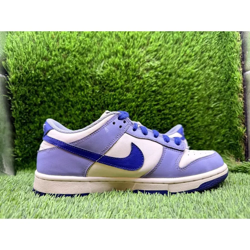 Nike Dunk Low DZ4456-100 Athletic Shoes Boys 6 Purple Leather Walking Cushioned